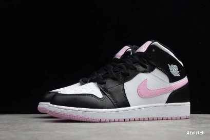 JORDAN AIR WHITE 555112-103 LIGHT PINK-BLACK MID 1 ARCTIC 0811